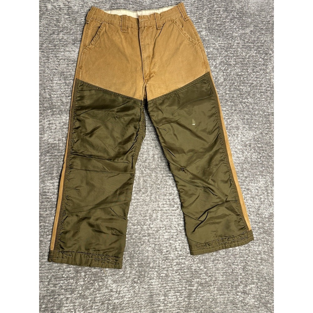 Vintage SafTBak Pants Mens 28x25 Brown Duck Canvas Hunting Work Field USA Made